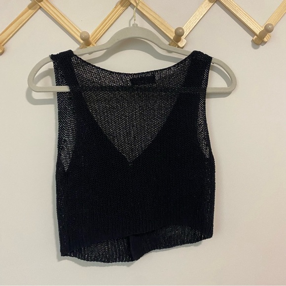 NWT The Workshop Black Knit Semi Sheer Vest Tank small - Picture 6 of 6
